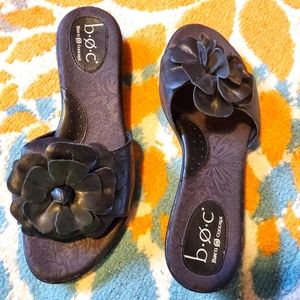 b.o.c. Black Flower Sandals Size 8.5